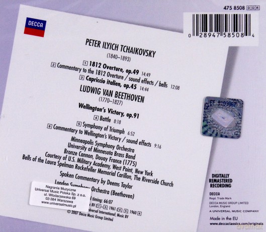 Dorati,London,Symph.Orch.: Tchaikovsky:1812 Overture [CD]