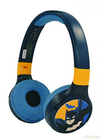 Batman 2 in 1 Bluetooth and Wiredcomfort foldable Headphones with kids safe volume