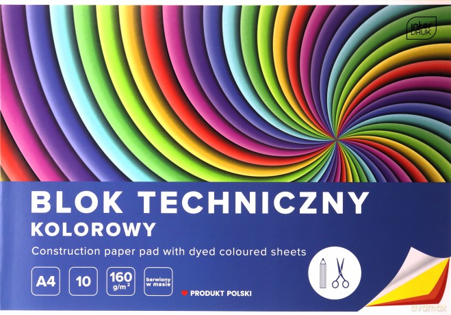 BLOK TECH. A4 KOLOR BARWIONY W MASIE INTER A"10