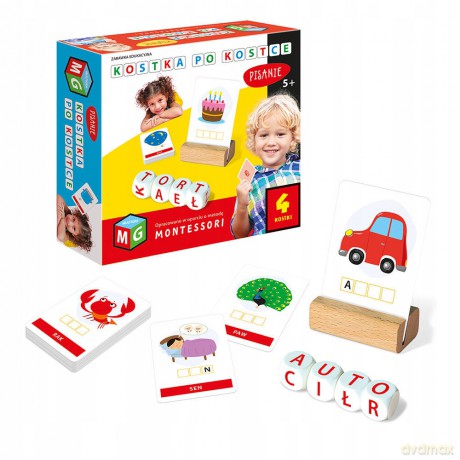 Montessori -Zabawka Edukacyjna Kostka Po Kostce-Pisanie 4 Kostk