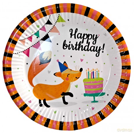 Talerzyki papierowe Happy Birthday 61718