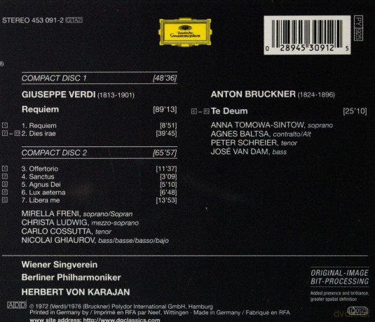 Double   Karajan: Verdi:Requiem [2CD]