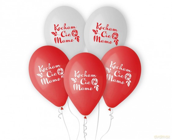 Balony Kocham Cię Mamo pastel mix 12 5 szt
