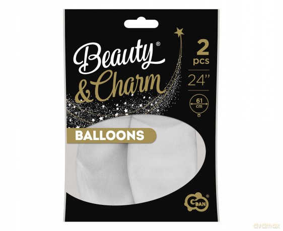 Balony pastelowe Białe B&C 2 szt 24''