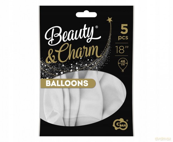Balony pastelowe Białe B&C 46 cm 5 szt 18''