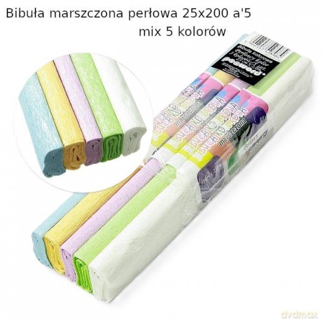 Bibuła marszczona perłowa 25x200 cm 5szt