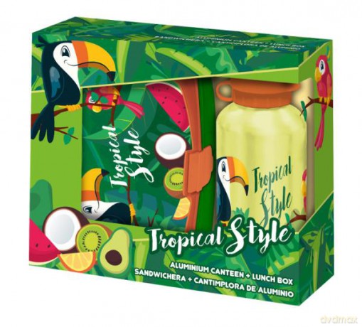 Bidon aluminiowy + śniadaniówka Toucan Tropical Style KL10575