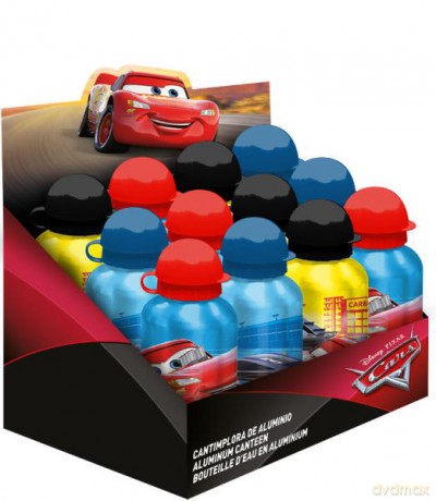 Bidon aluminiowy 500 ml 3 wzory Cars. Auta CR21047 mix butelka na wodę