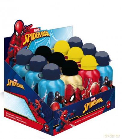 Bidon aluminiowy 500 ml 3 wzory Spiderman SP15731 mix butelka na wodę
