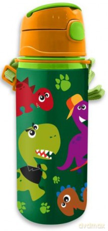 Bidon aluminiowy ze słomką 600 ml Crazy Dino KL11287 butelka na wodę