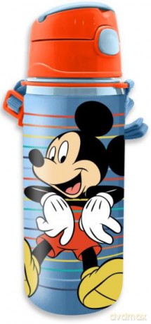 Bidon aluminiowy ze słomką 600 ml Myszka Miki Mickey Mouse MK22085 butelka na wodę