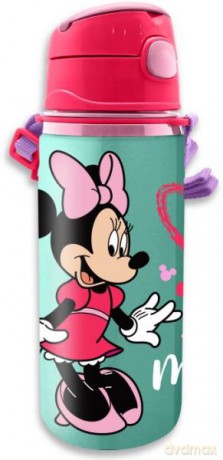 Bidon aluminiowy ze słomką 600 ml Myszka Minnie Minnie Mouse MN22084 butelka na wodę
