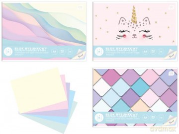 Blok A4 rysunkowy kolorowy 80g BWM pastel mix