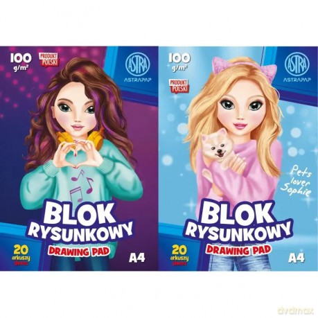Blok rysunkowy A4 100g 20 ark Emi&SofiPAP TOPS