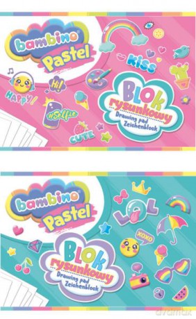 Blok rysunkowy A4 20 kartek biały Bambino Pastel mix