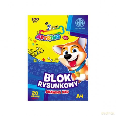 Blok rysunkowy A4 20ark 100g Astino PAP
