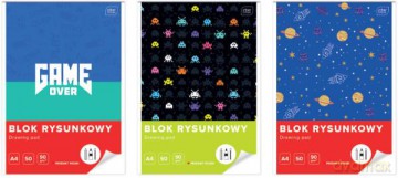 Blok rysunkowy A4 50 k 90g UV Game Over mix