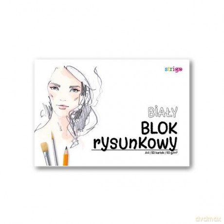 Blok rysunkowy biały A4 50k 90g