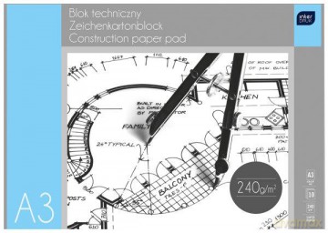 Blok techniczny A3 10k Premium 240g mix