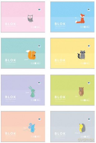 Blok techniczny A4 10 240g BB KIDS PAST mix