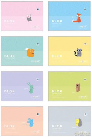 Blok techniczny A4 kolorowy 10k B&B Kids Pastel mix