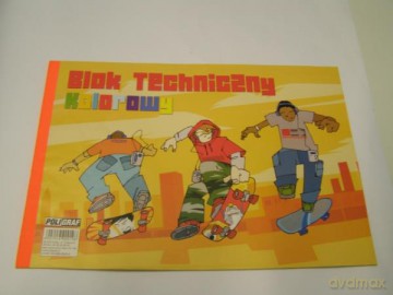 Blok techniczny A4 kolorowy.