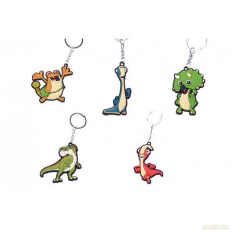 Brelok gumowy Dinozaur 6 cm 5 wzorów P300425 mix