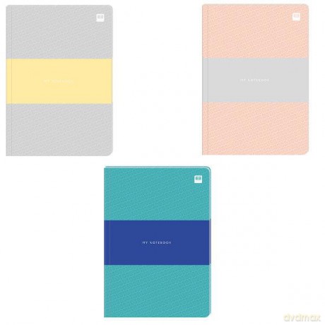 Brulion A4 64k kratka opr.póltw. Black&Blue pastel