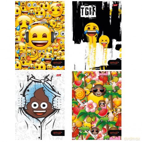 Brulion A4 tw.opr.96k kratka marg. Emoji QR-2302.