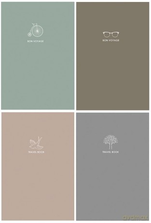 Brulion A5 80k linia kremowy papier, Travel book