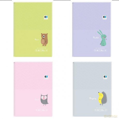 Brulion A6 96 kratka B&B z poddrukiem Kids Pastel
