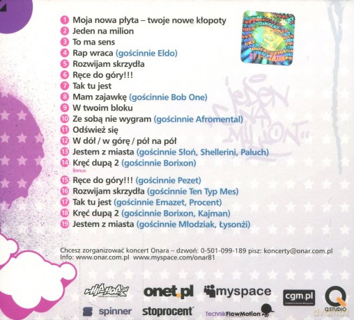 Onar: Jeden na milion Limited (digipack) [CD]