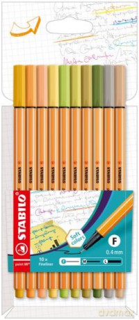Cienkopisy STABILO point 88 etui kartonowe 10 szt. (nowe kolory 2022) 8810-22-5