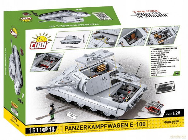 COBI 2572 Historical Collection WWII Panzerkampfwagen E-100 1511 klocków [KLOCKI]