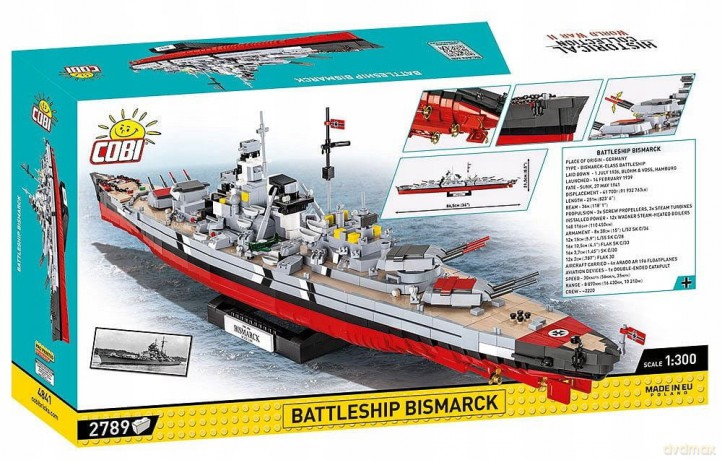 COBI 4841 Historical Collection WWII Battelship Bismarck 2789 klocków [KLOCKI]