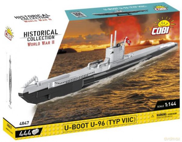 COBI 4847 Historical Collection WWII Niemiecki okręt podwodny U-Boot U-96 Typ VIIC 444 klocki [KLOCKI]