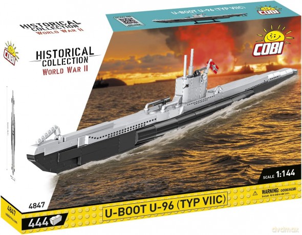 COBI 4847 Historical Collection WWII Niemiecki okręt podwodny U-Boot U-96 Typ VIIC 444 klocki [KLOCKI]