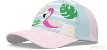 Czapka z daszkiem 52/54 cm Flamingi brokat KL10118 mix