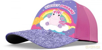 Czapka z daszkiem 52/54 cm Sweet Dreams brokat KL10582