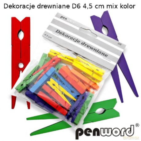 Dekoracje drewniane (spinacz) D6 4,5 cm