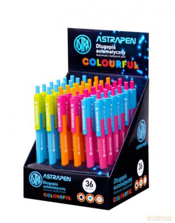 Długopis automatyczny trójkątny Colorful niebieski 0,6mm Pen mix