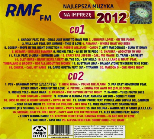 RMF FM Najlepsza Muzyka Na Imprezę 2012 (digipack) [2CD]