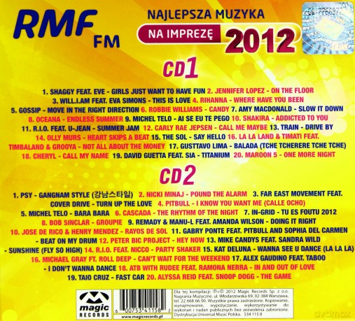 RMF FM Najlepsza Muzyka Na Imprezę 2012 (digipack) [2CD]