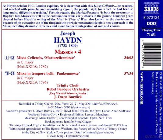 Haydn: Trinity Choir, Rebel Baroque Orchestra, J. Owen Burdick: Mariazellermesse, Paukenmesse [CD]