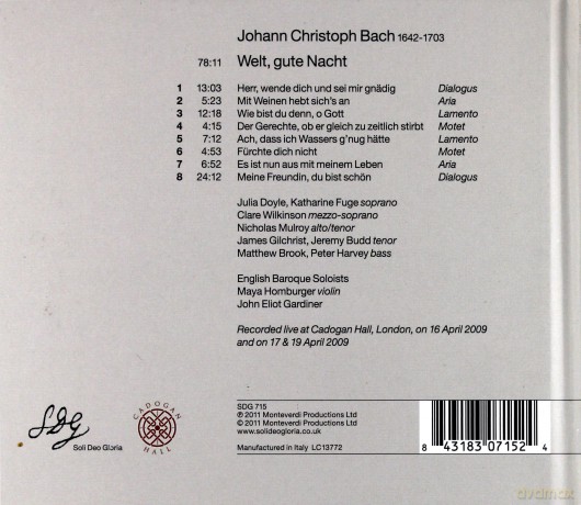 Johann Christoph Bach: Welt, gute Nacht [CD]