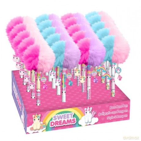 Długopis z pomponem i akcesoriami Jednorożec Sweet Dreams KL10652 mix