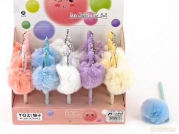 Długopis z pomponem mix kolorów 486287