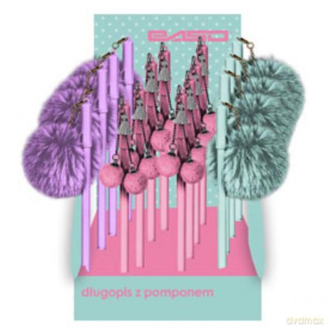 Długopis żelowe z pomponem mix kolorów PP19-3646D