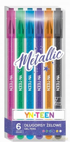 Długopisy żelowe 6 kolorów metallic