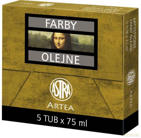 Farba olejna Artea 75mlx5szt biel tytanowa